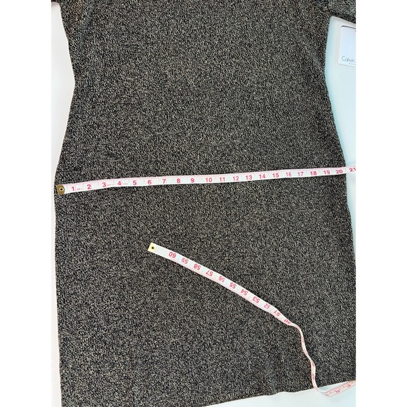 Calvin Klein Sweater Dress Sheath Metallic Gold & Black Zipper Detail XL - Picture 13 of 16